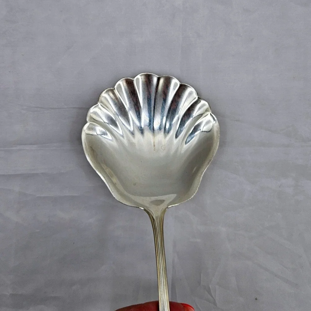 Gorham Heritage Silverplate Shell Serving Spoon Italy Scalloped Berry Nut 9in
